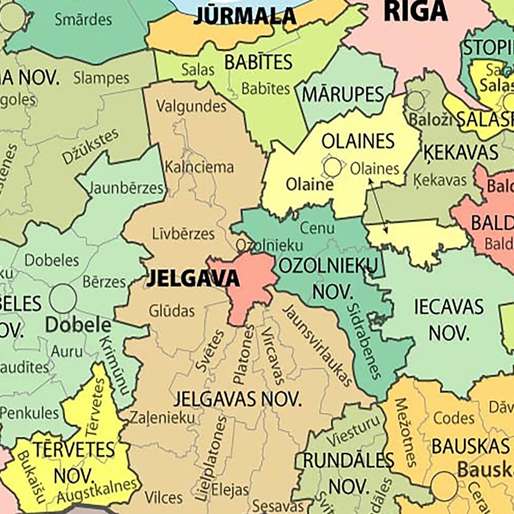 Latvia-Latvia Map-Administrative Map Decorative Picture for Travel,Educational Tool,Photo Shoot Background