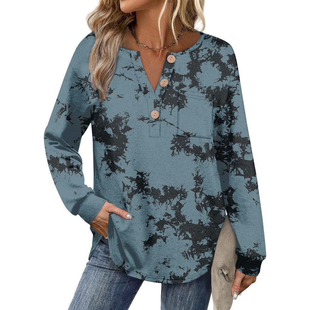 Women's Retro Printed Fashionable Long-sleeved Top