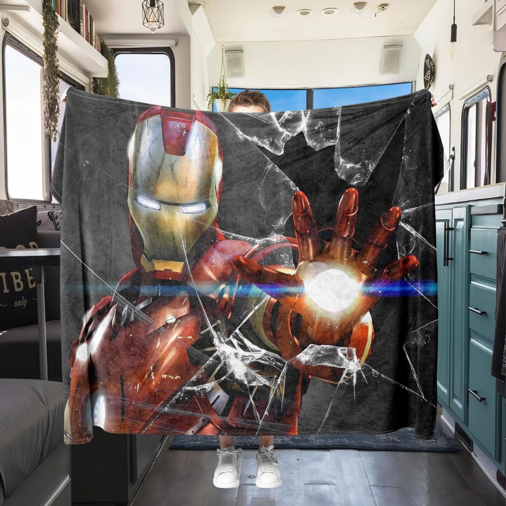 Marvel Cartoon Print for Bedrooms Sofas Beds Chairs Picnics Travel Flannel Blanket Home Decor Great Gift Various Sizes New