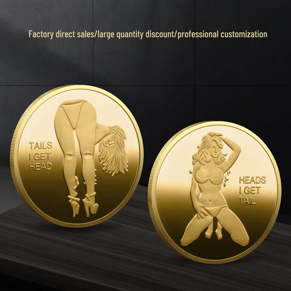 Insigne Pièce en Argent Plaqué Or Fille Sexy Russe