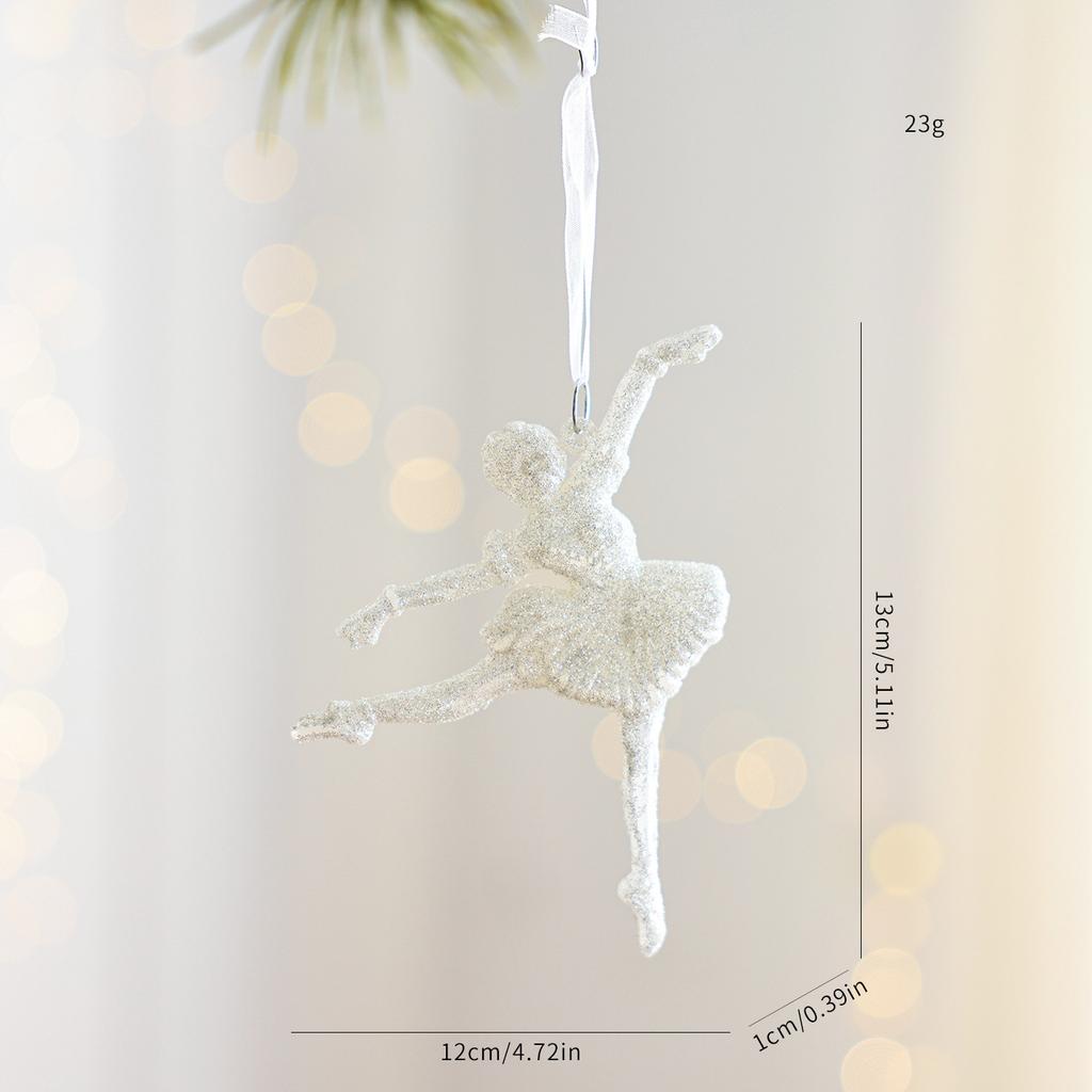 Christmas Bow Ornament Sparkling White Christmas Bell Christmas Star Ornament Festive For Party Decoration Holiday Celebration