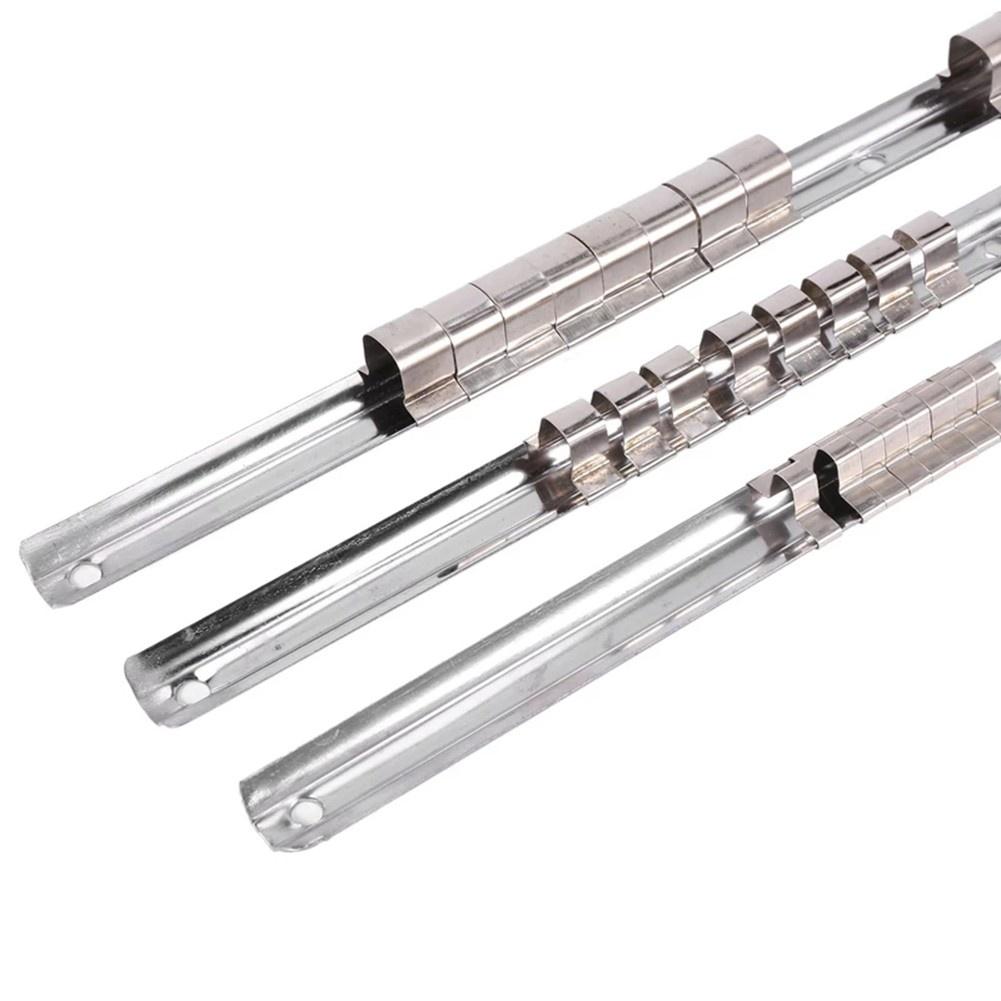 

3pcs Socket Storage Rack Holder 4 38 2 Inch with 16 Clips Stainless Steel Rail Organizer for Workshop and Garage China Mainland