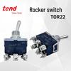 Brand New Taiwan TEND TOR22B Toggle Switch, 10A 250V, Two-Position, Self-Reset Rocker Switch.