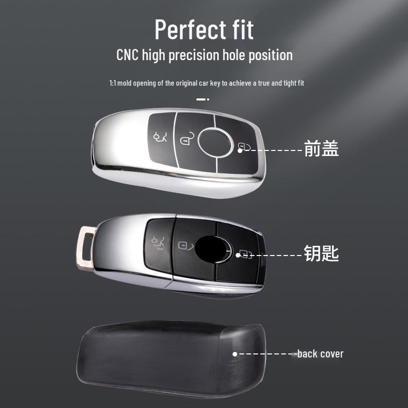 Mercedes-Benz E-Class TPU Key Case Cover for E300l E200l S320 LS450 - Full Protection Soft Rubber Key Bag