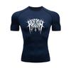 Men Compressed Short-sleeved Workout Summer Sweat Absorbing Gym Exercise Running T-shirt Sports elastic Fast Dry Breathable Tight Fit