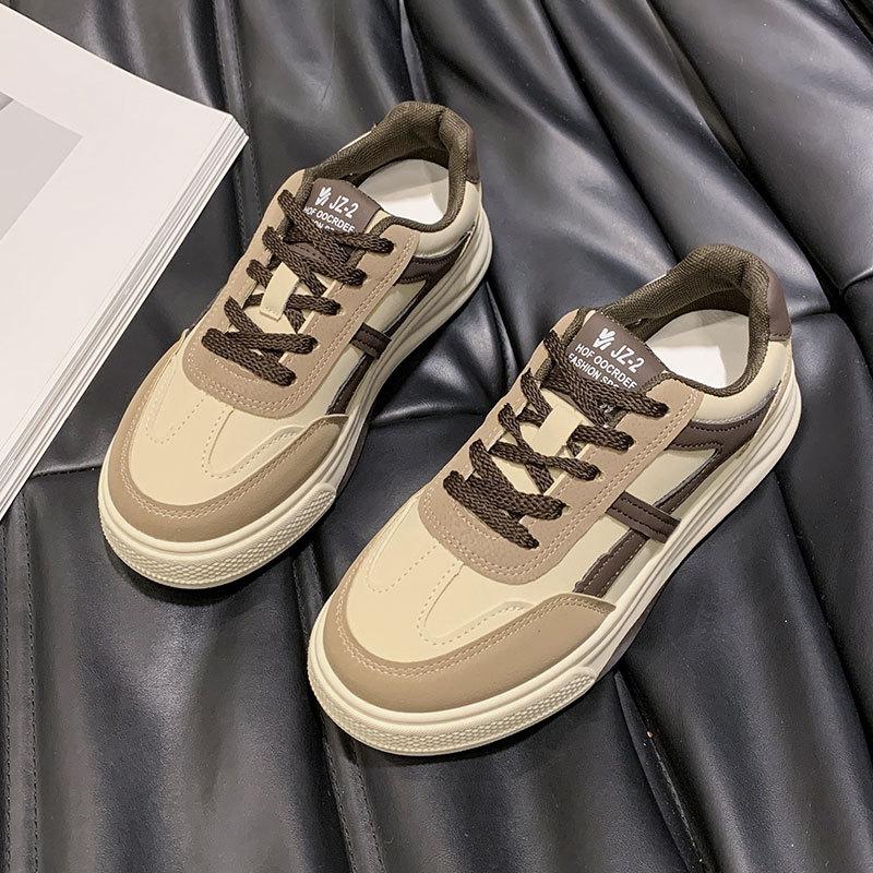 

Кеды женские 2025 новые весенне-осенние студенческие спортивные туфли туфли для девочек женские универсальные маленькие белые туфли популярная обувь для моральной подготовки 40 хаки