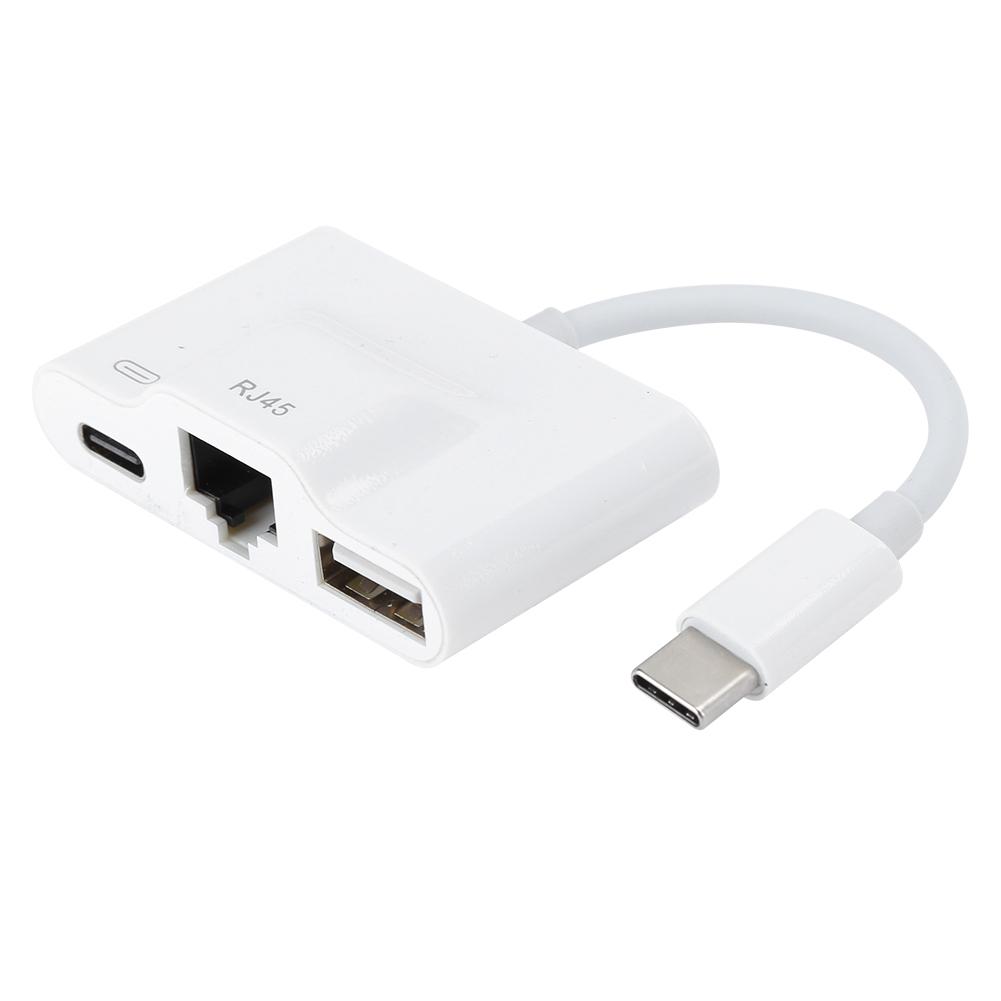 

Ethernet Adapters USB Rechargeable TypeC External Wired Networking Card for Computers Tablets RJ45