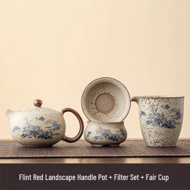 Cha Xun Flint Red Landscape Tea Set
