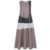 Women's Design Retro Dress Round Neck Long Dress Fashion Pocket Sleeveless Dress