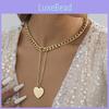 Fashionable Geometric Heart Pendant Necklace In Gold For Charming Women
