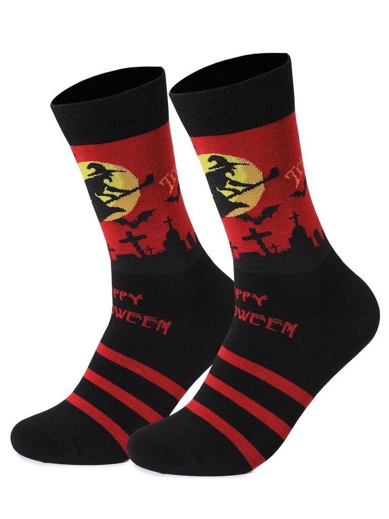 Original Halloween Warm Deodorant Mid-Calf Socks for Men and Women, Plus Size, Sweat-Absorbing.