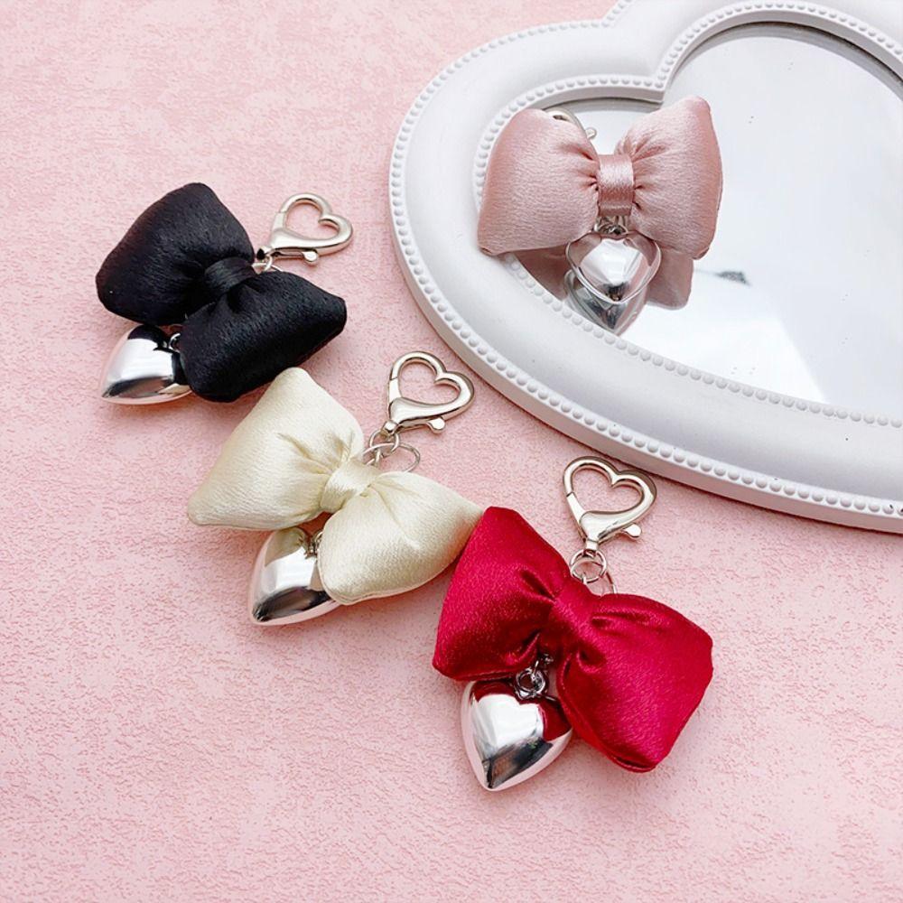 

Bowknot Bow Bag Pendant Cloth Love Heart Phone Chain Elegant Balletcore Keychain Gift