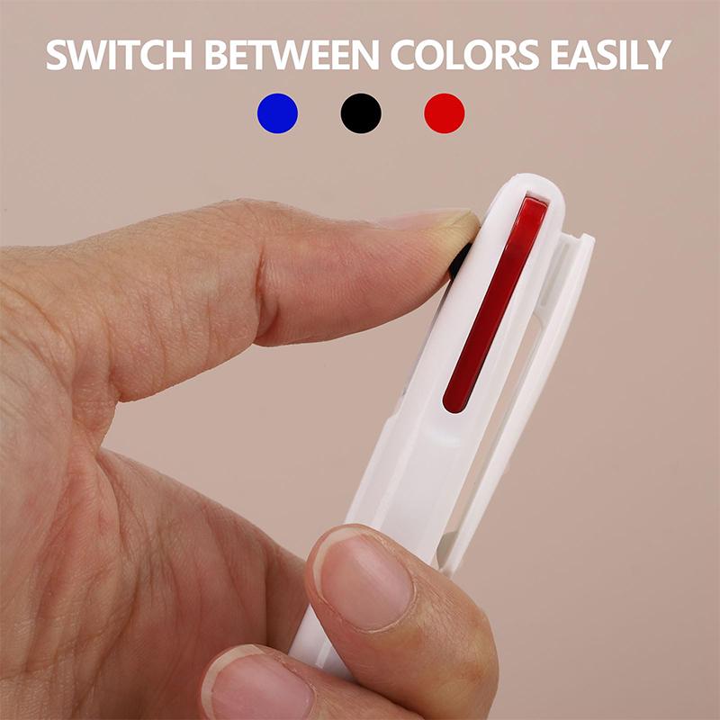 50Pcs 3-in-1 Multicolor Pen 3-Color Retractable Ballpoint Pens