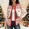 Women's Long Sleeve Christmas Print Cardigan Sweater, Casual Open Front Outerwear for Holiday