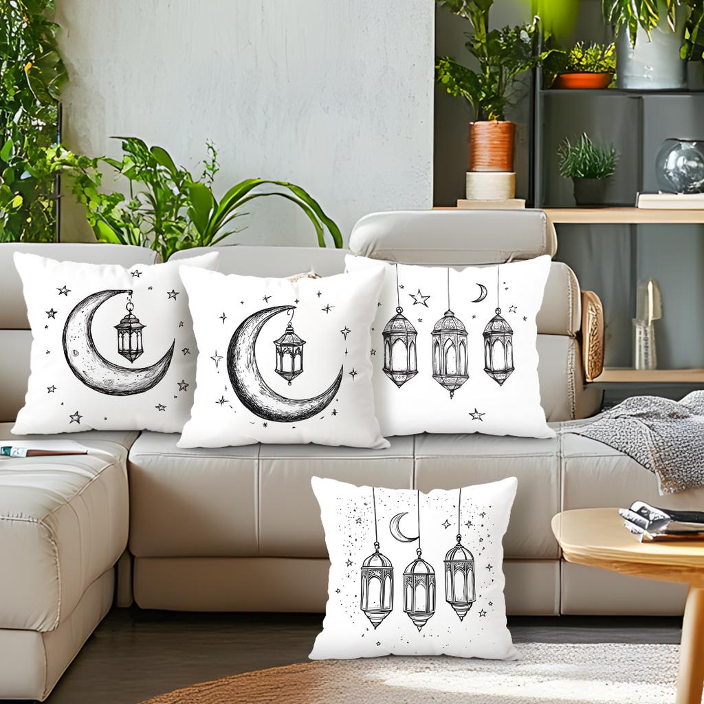Ramadhan Festival Moon Lantern Cushions Pillowcase Polyester Cushion Cover Throw Pillow Pillowcover Home Car Sofa Decor