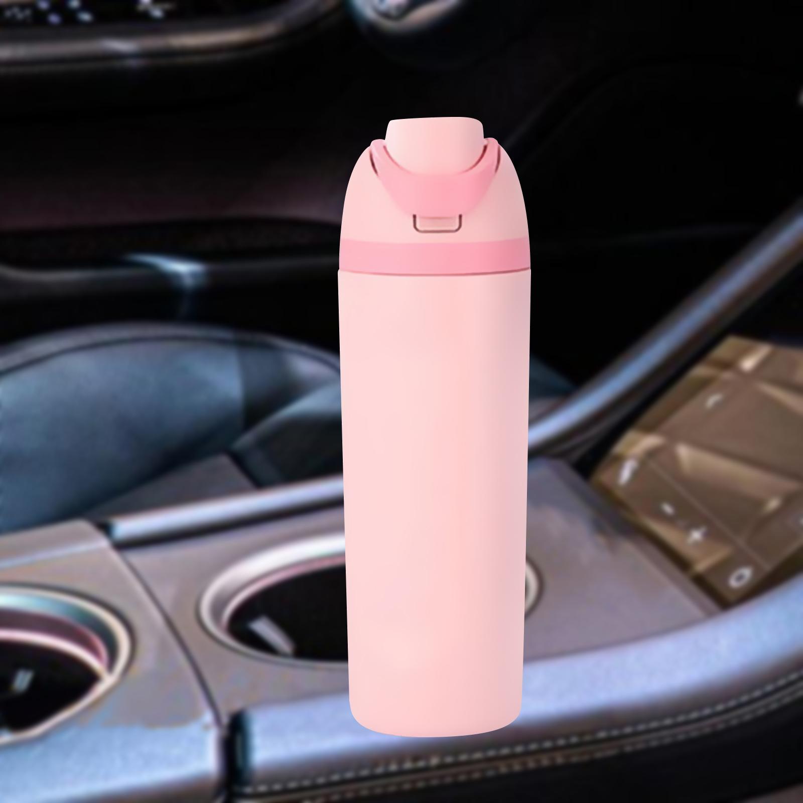 

in Car Vacuum Flask 600ml Simple Sturdy Ideal Gifts Sports Water Bottle Stainless Steel for Hot Drinks Sports Office Travel розовый