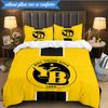3PCS BSC Football Yellow And Black Unity Bedding Set 2D Printing (Includes 1 Duvet Cover + 2 Pillowcases Coreless), Bedroom decor,Fan gift