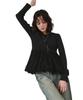 Titibait Docking Peplum Knit Top AFXP4224 Medium Black Women's
