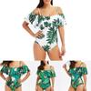 One Woman Piece Swimsuit Ruffles Floral Printed Monikini Padded Bathing Suit