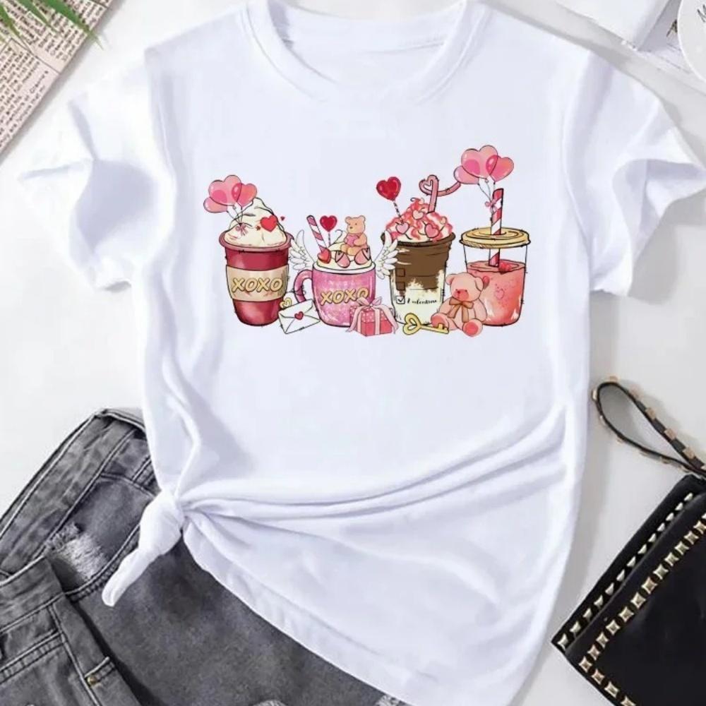 Womens Shortsleeved Tshirt Ice Cream Fashion Printed Base Shirt Harajuku Graphic T Shirts Aesthetic Clothes Tops