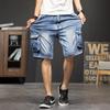 Sommer Elastisch Retro Mehrere Taschen Werkzeuge für Jeansshorts Herrenhosen Hosen Locker Große Größe