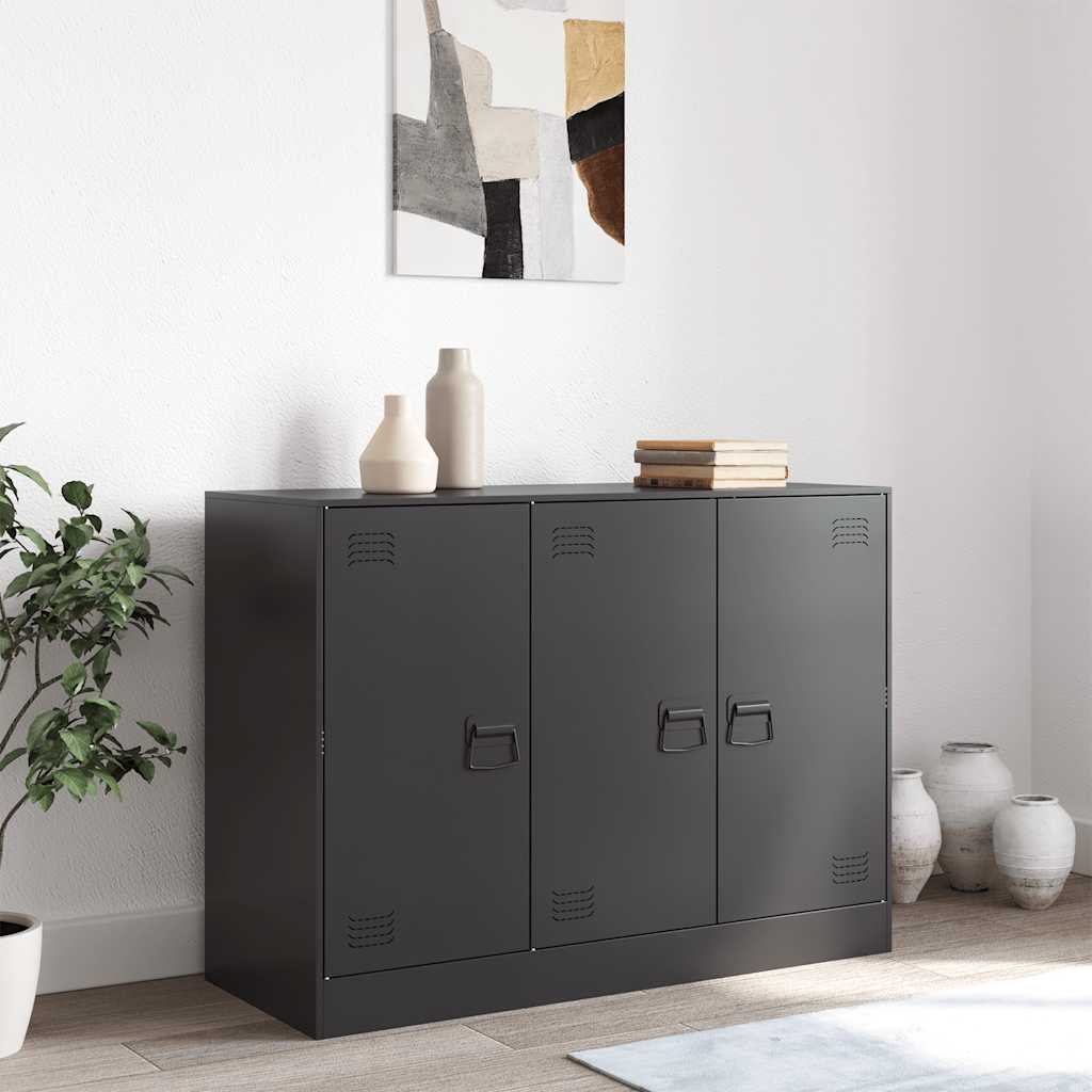 Sideboard Black 99 X 39 X 73 Cm Steel