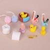 Doll House Bathroom Set Shower Scene Accessories 1/12 Scale Miniature Funiture Craft Project Arrangement Decoration