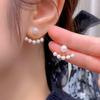 LATS Flower Pearl Stud Earrings Korea Elegant Temperament White Petal Earrings for Women Wedding Party Jewelry Gifts