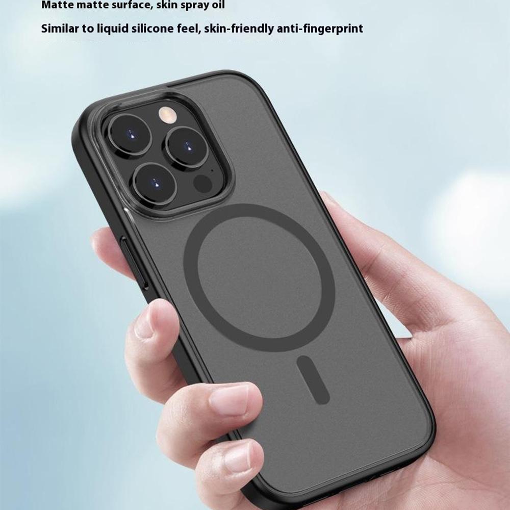 For iPhone 15 Pro Case Compatible with MagSafe Skin-Touch PC+TPU Rubberized Phone Cover