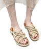 European and American hemp rope sandals woven Roman beach sandals flat bottom
