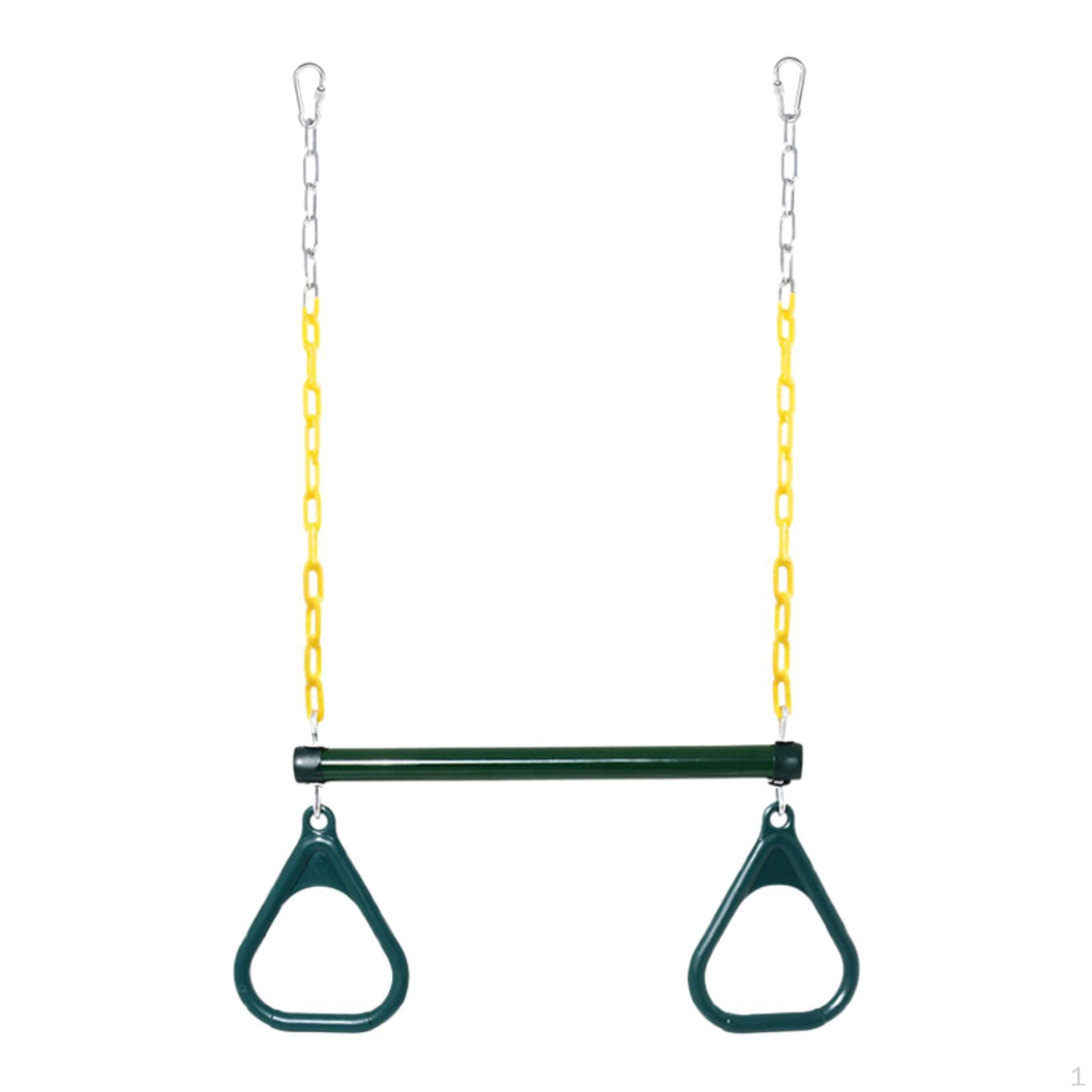 Trapeze Swing Bar Rings Playground Seat Exercise Strength Training Replacement Indoor and