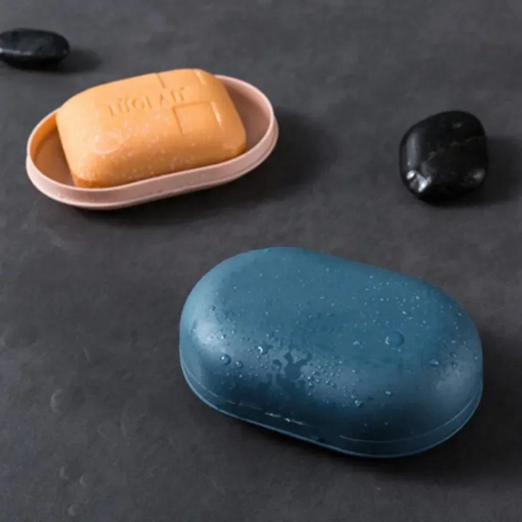 Soap Box Case Dishes Waterproof Leakproof Soap Box Cover 4 colors Bathroom Accessories Toilet Laundry