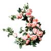 1Pc Autumn Simulation 86.6 Inch Rose Fence Hanging Flower Rattan for Outdoor Yard Patio Garden Home Holiday Party Decoration