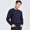 Caizi Men's Solid Round Neck Pullover Sweater