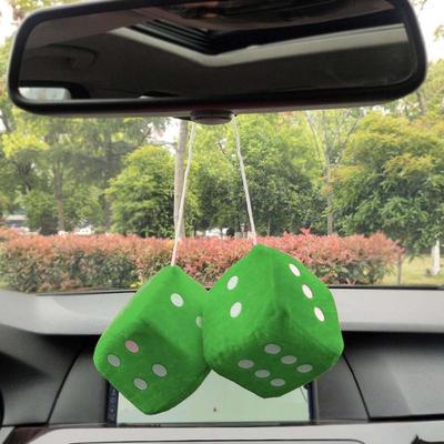 Araba Aynası İçin Peluş Zarlar Otomatik Arka Ayna Peluş Zarlar Yumuşak Ve Peluş Araba Süsü İç Mekan Süsü Sedan Kamyonet SUV İçin Asılabilir