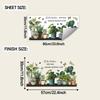 Green Plants, Potted Butterflies and English Slogans, Wall Stickers for Study and Living Room Decoration