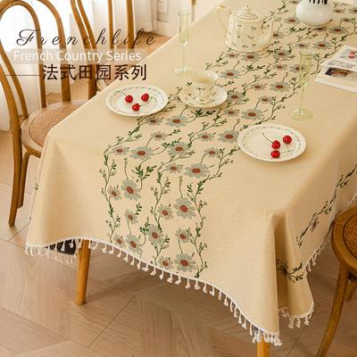 Nappe Broderie Haut de Gamme Pastorale Petite Fraîche Coton et Lin Pastorale Française Nappe Haut de Gamme Luxe Léger Ménager