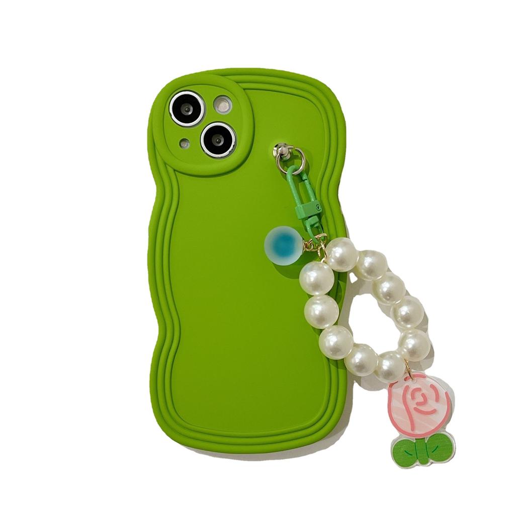 Korean ins flower pendant for iPhone14 Apple 15Promax mobile phone case 13/12 wave soft case 16
