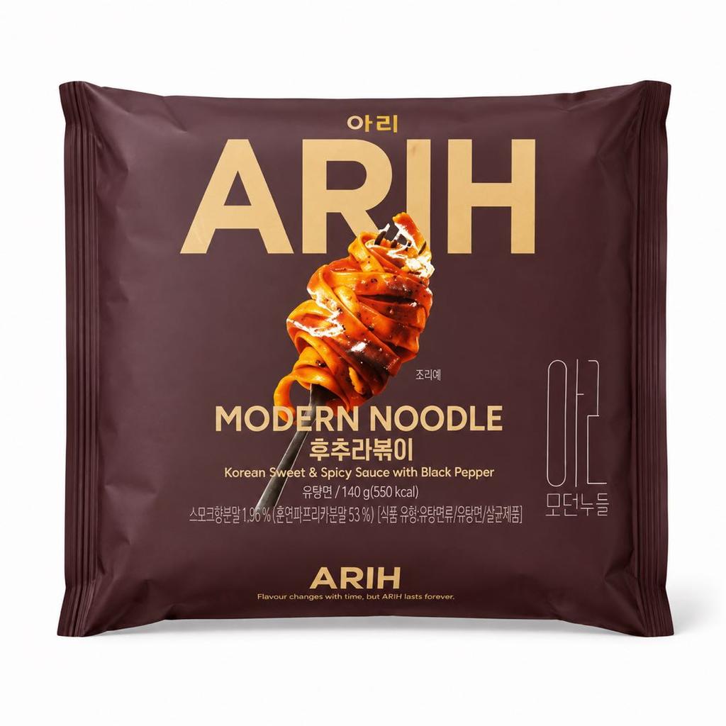 BTS ARIH Neuer Stil Gebratene Nudeln Schwarzer Pfeffer Tteokbokki Geschmack 135g