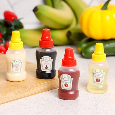 4Pcs Eco-Friendly Spice Containers Compact Practical Home Kitchen Mini Sauce Bottles