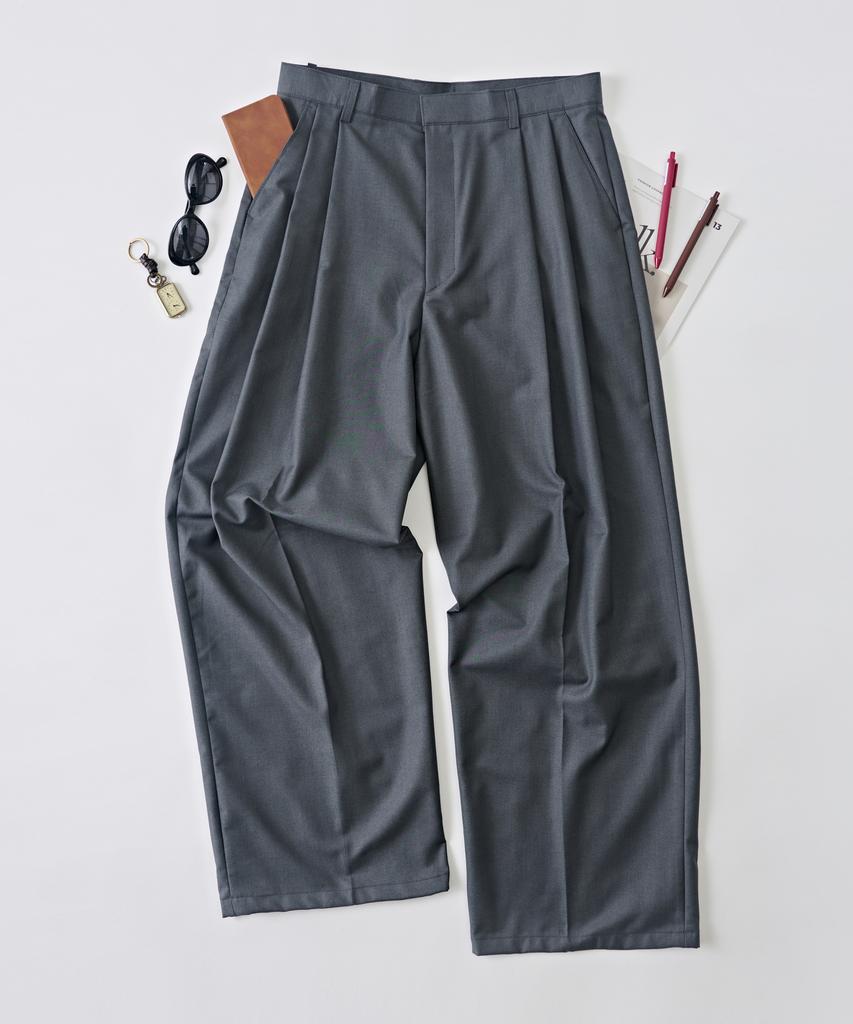 ANALOG MOOD Easy Tr Balloon Pintuck Slacks (Charcoal)