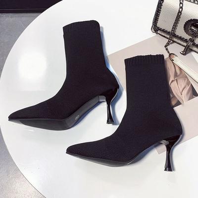 Mid Boots Children Autumn Pointed Head Stiletto High Heels Internet Celebrity Martin Boots Children