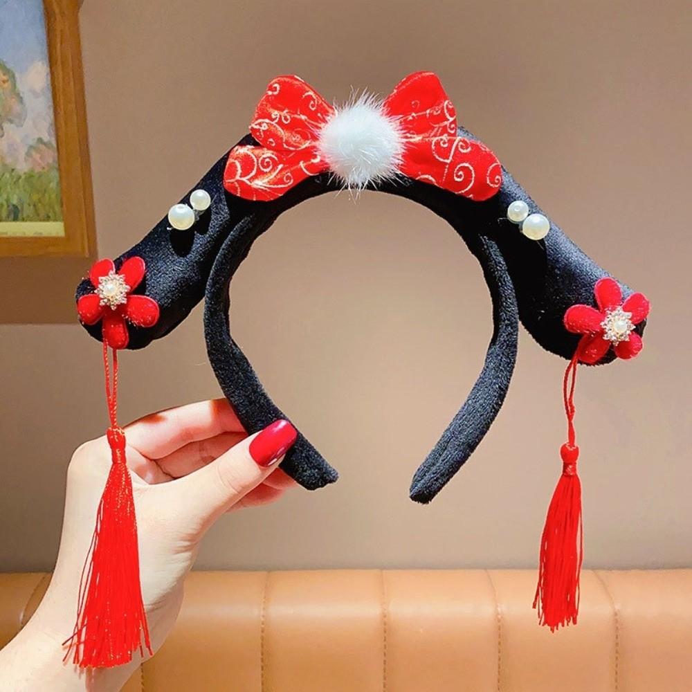 Flower Hanfu Headband Pearl Ancient Style Hair Hoop Classical Chinese Style Headwear  Princess