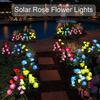 5 Head LED Solar Simulation Rose Flower Solar LED Light Garden Yard Lawn Night Lamp Landscape Garden Home Christmas Decoration Flowers