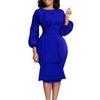 Sheath Business Women's Clothing Ol Temperament Size Dress Plus Solid Color