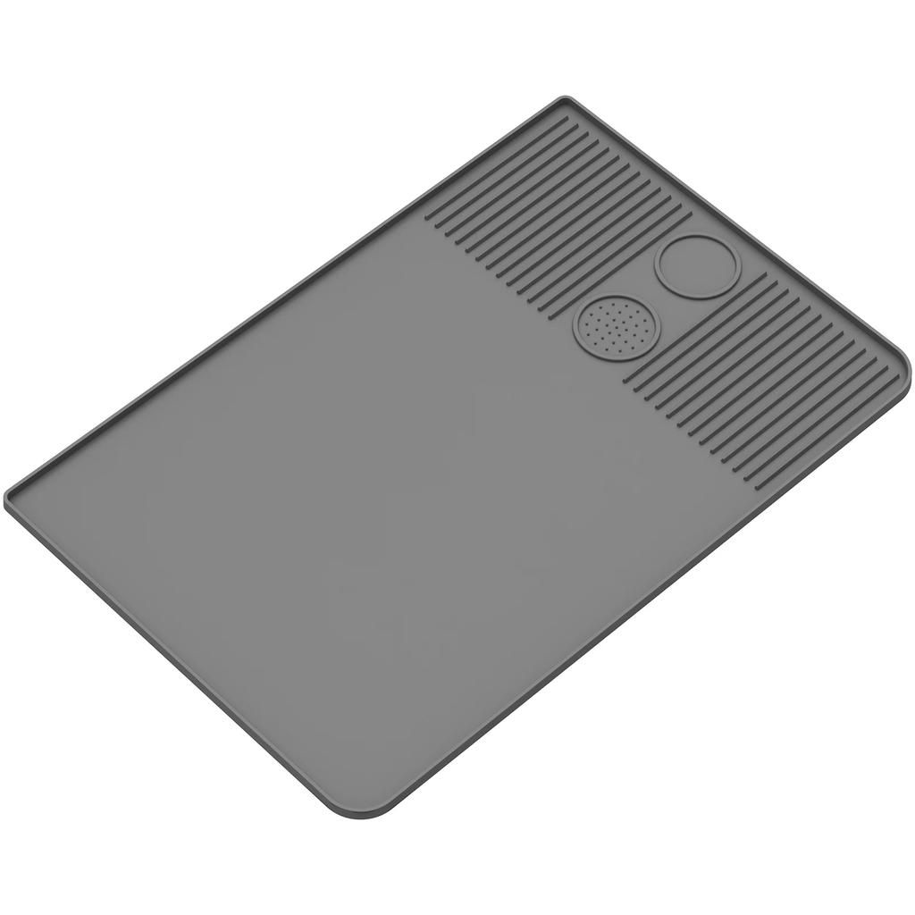Silicone Coffee Mat with Raised Edges Nonslip Coffee Bar Mat Flexible Coffee Machine Mat Dishwasher Safe Coffee Counter Mat