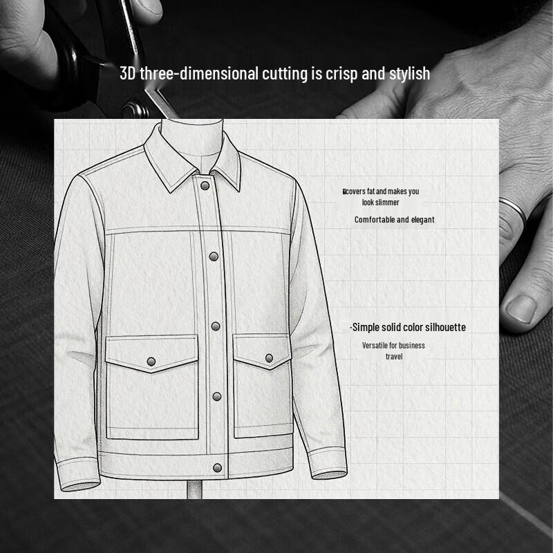 K-Boxing Men's Water-Repellent Business Casual Jacket