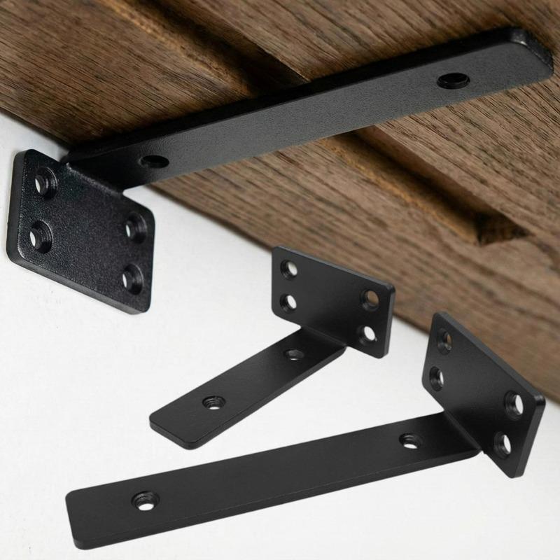 Floating Shelf Bracket Heavy Duty Hidden Wall Shelf Support Carbon Steel Black Invisible Brackets For Diy Floating Shelves Books