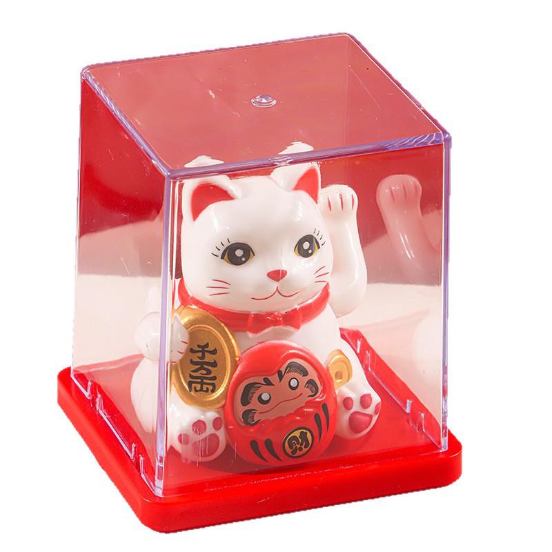Solar Powered Waving Lucky Cat - Automatic Fortune Cat for Home, Desktop, or Car Decoration