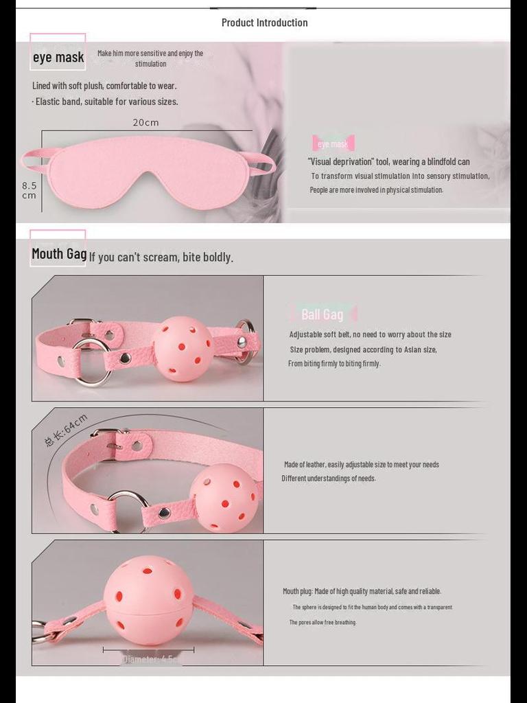 7-Piece Plush Leather Bondage Set for Couples' Flirting